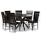 Baxton Studio Jeane Dark Brown Upholstered and Finished Wood 7-Piece Dining Set 170-8031-10894 - alternate 6